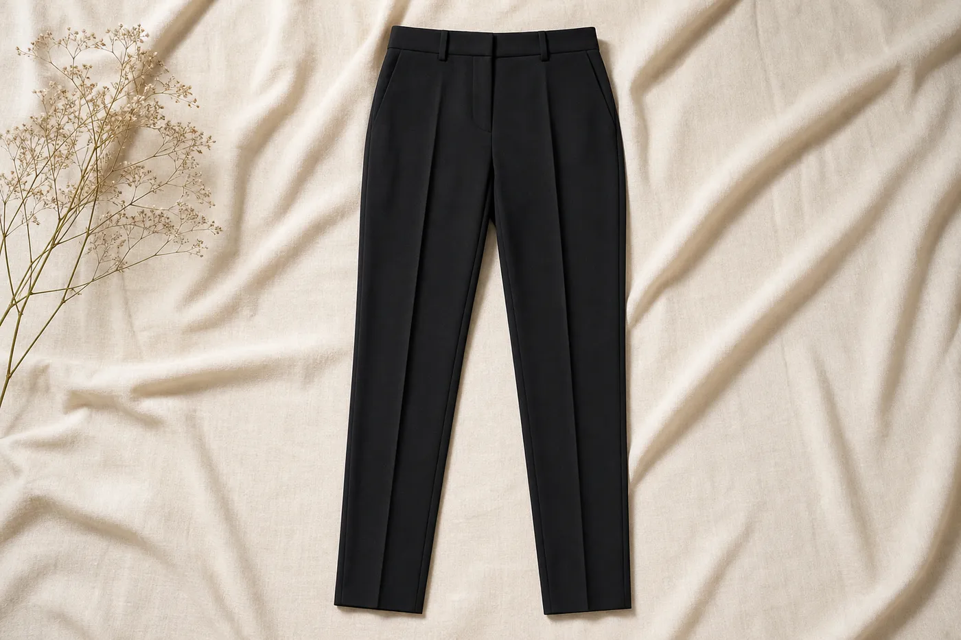 Iconique Pantalon Cigarette en Crêpe Essentiel