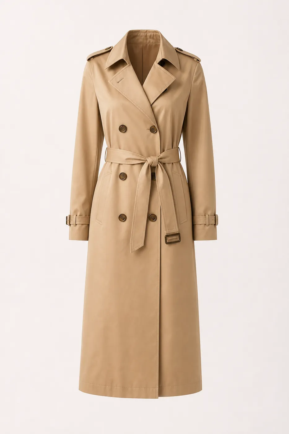 Trench Long en Coton Enduit — Iconique